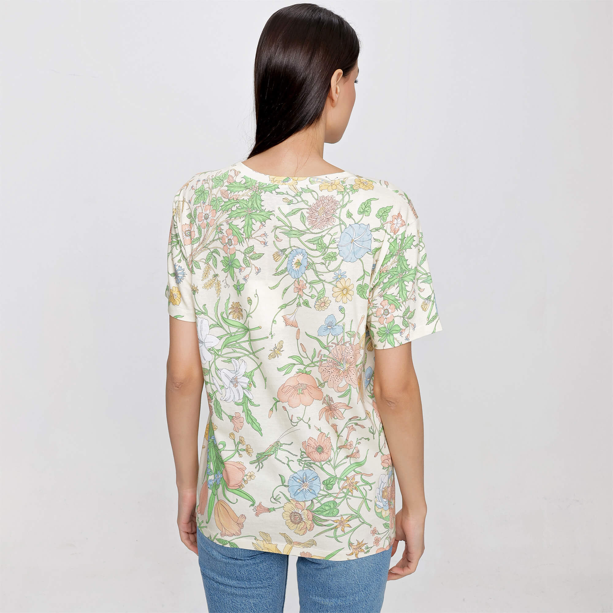 Gucci - White Tennis Embroidered Floral Printed Tshirt